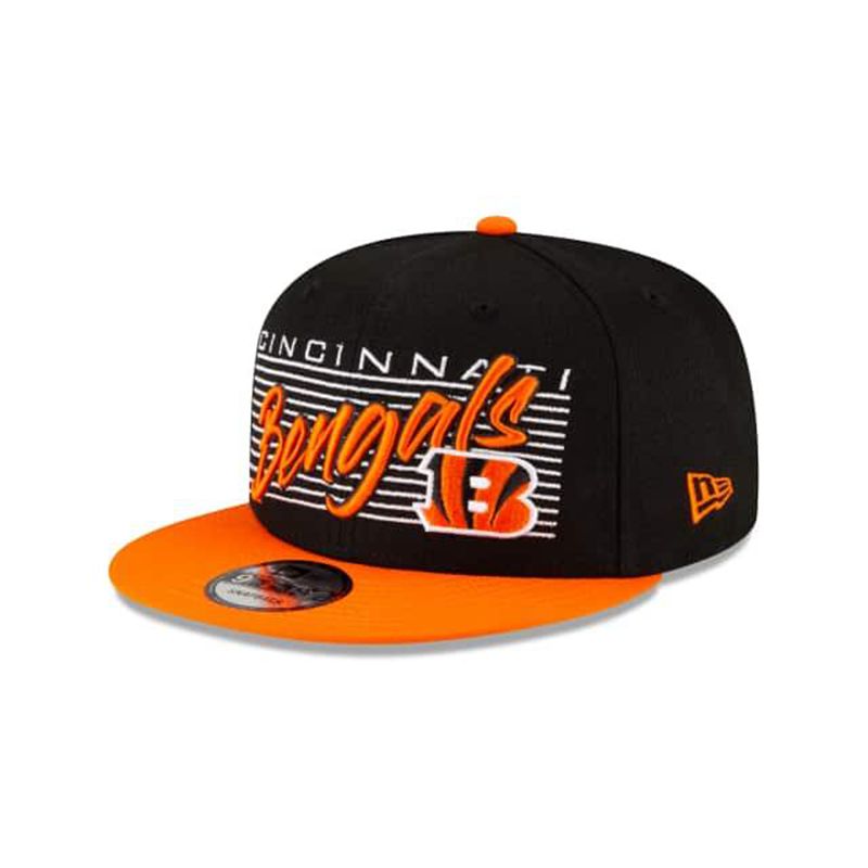 NFL Cincinnati Bengals Retro 9Fifty Snapback (DMJ9769) - Black New Era Caps